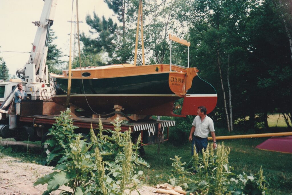 Keith Nelder prepares to launch the Wittholz 20 Catboat